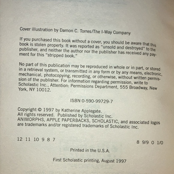 Vintage Animorphs children’s series- book #9 The Secret - Picture 5 of 6